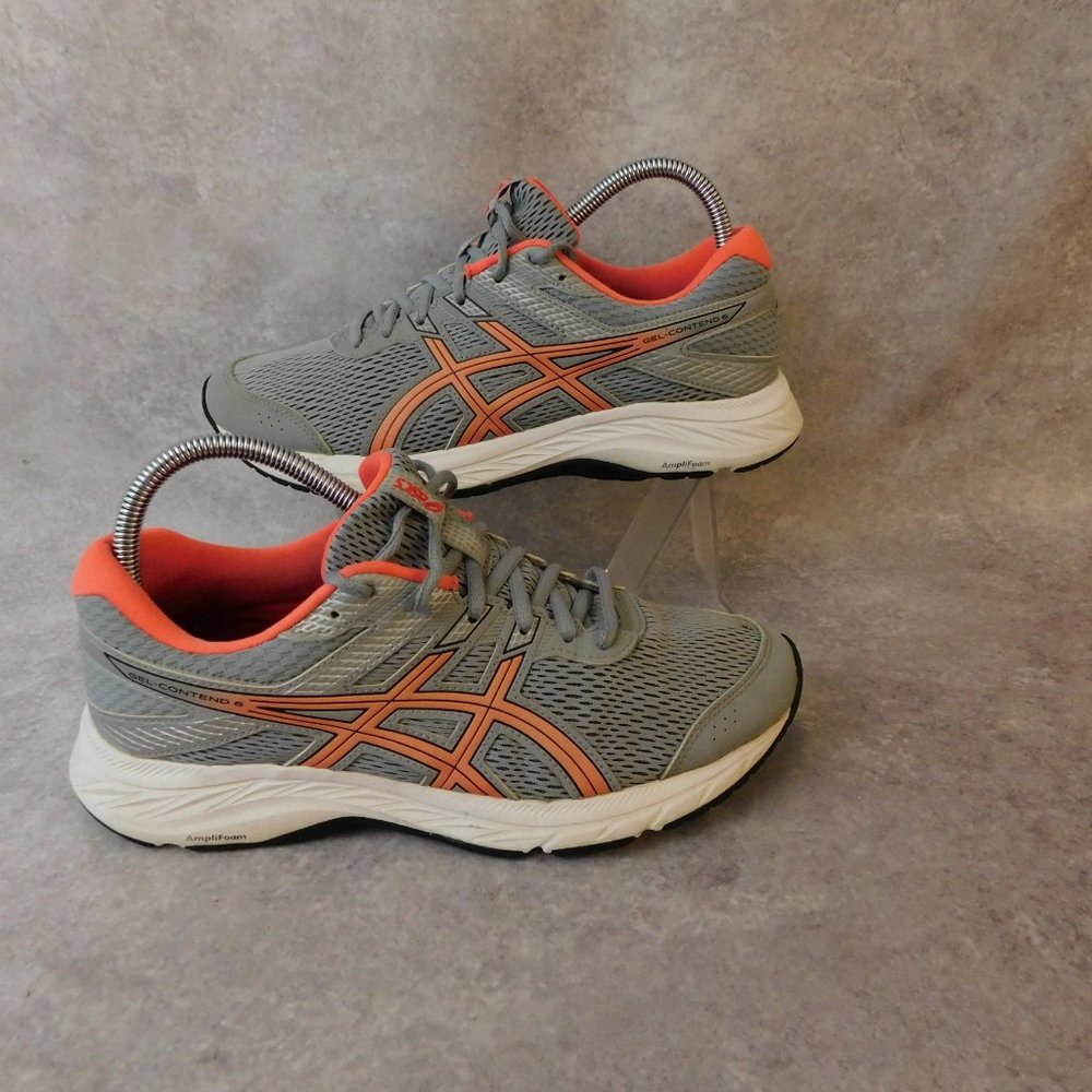 ASICS Gel Contend 6 Womens Size 9 Gray Pink Shoes AmpliFoam 1012A570